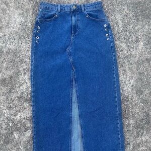 Zara Blue Denim Maxi Skirt